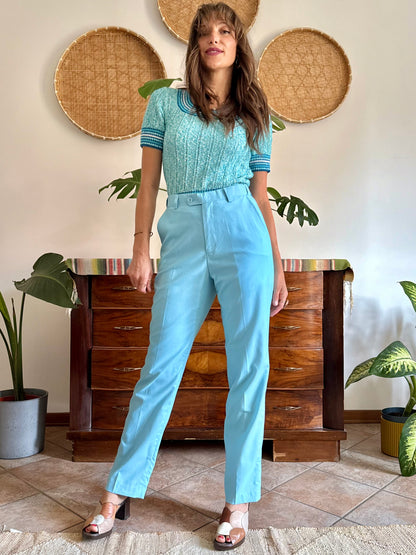 1970’s vintage baby blue tailored trousers