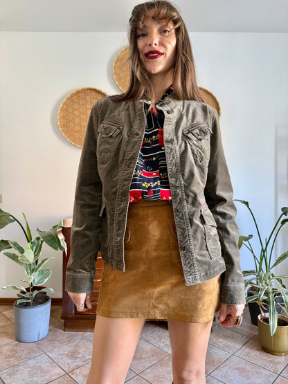 Y2k vintage chocolate brown velvet jacket