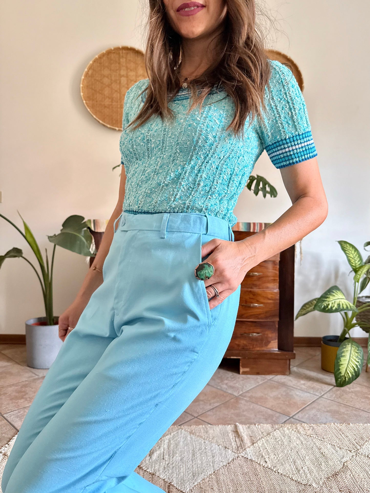 1970’s vintage baby blue tailored trousers