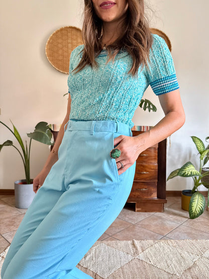 1970’s vintage baby blue tailored trousers