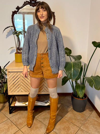 1970’s vintage thick knit blue mohair and wool cardigan