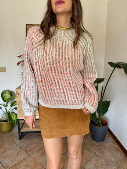 Pastel rainbow knit pullover