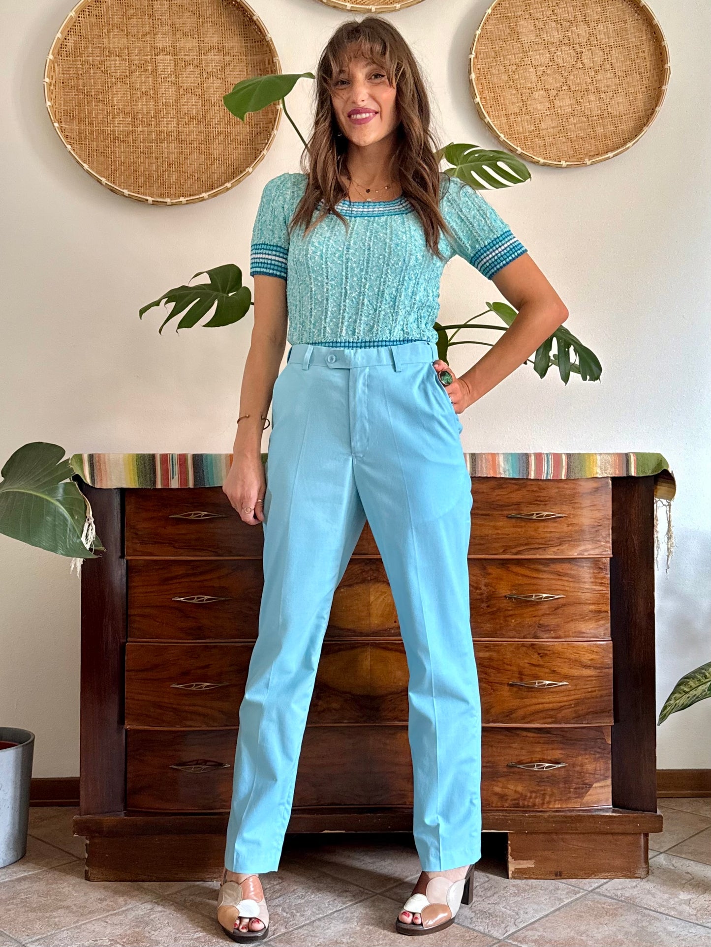 1970’s vintage baby blue tailored trousers