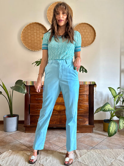 1970’s vintage baby blue tailored trousers