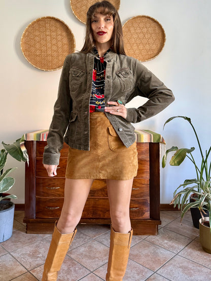 Y2k vintage chocolate brown velvet jacket