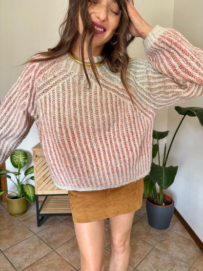 Pastel rainbow knit pullover