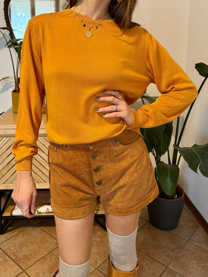 1980's vintage mustard yellow wool pullover