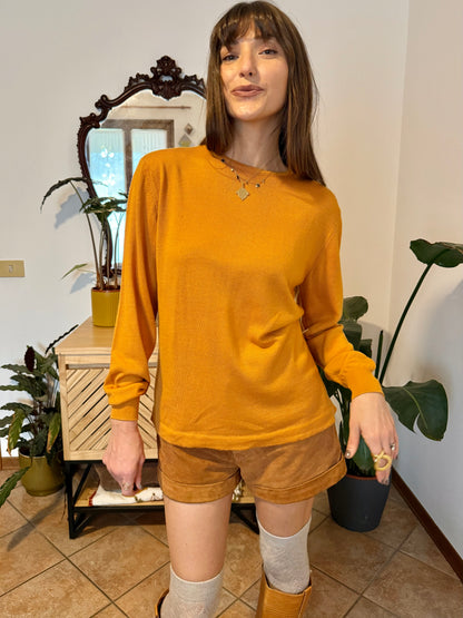 1980's vintage mustard yellow wool pullover