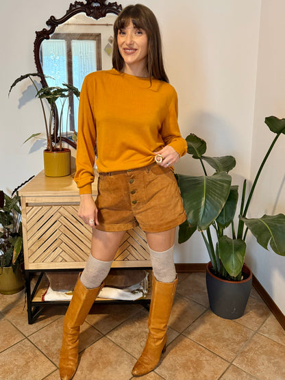 1980's vintage mustard yellow wool pullover