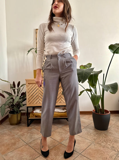 1970's vintage tailored micro houndstooth pattern trousers