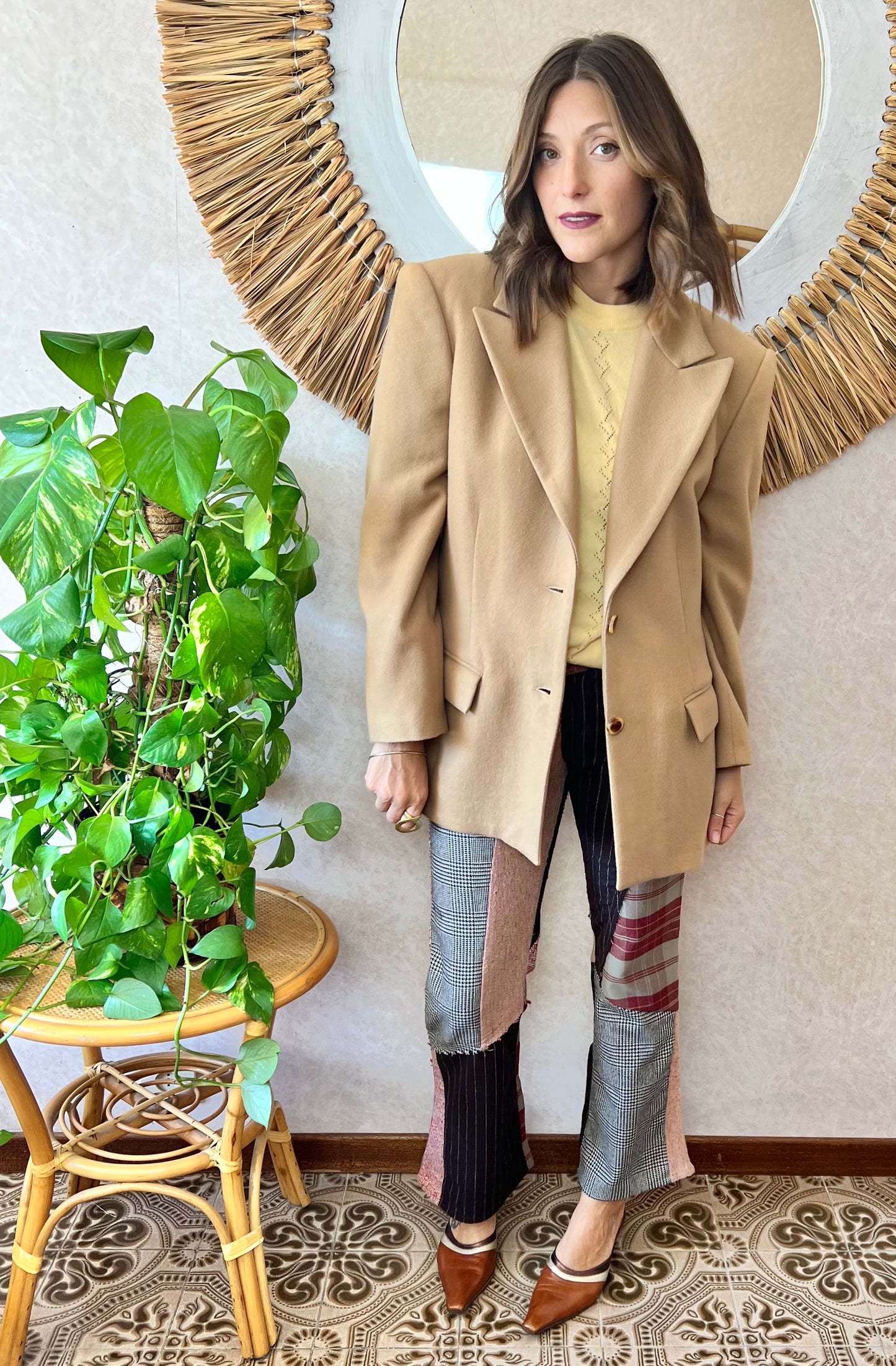 1970's vintage oversize camel wool blazer