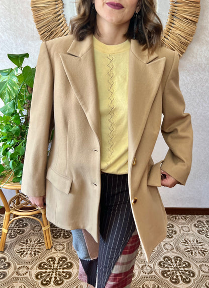 1970's vintage oversize camel wool blazer