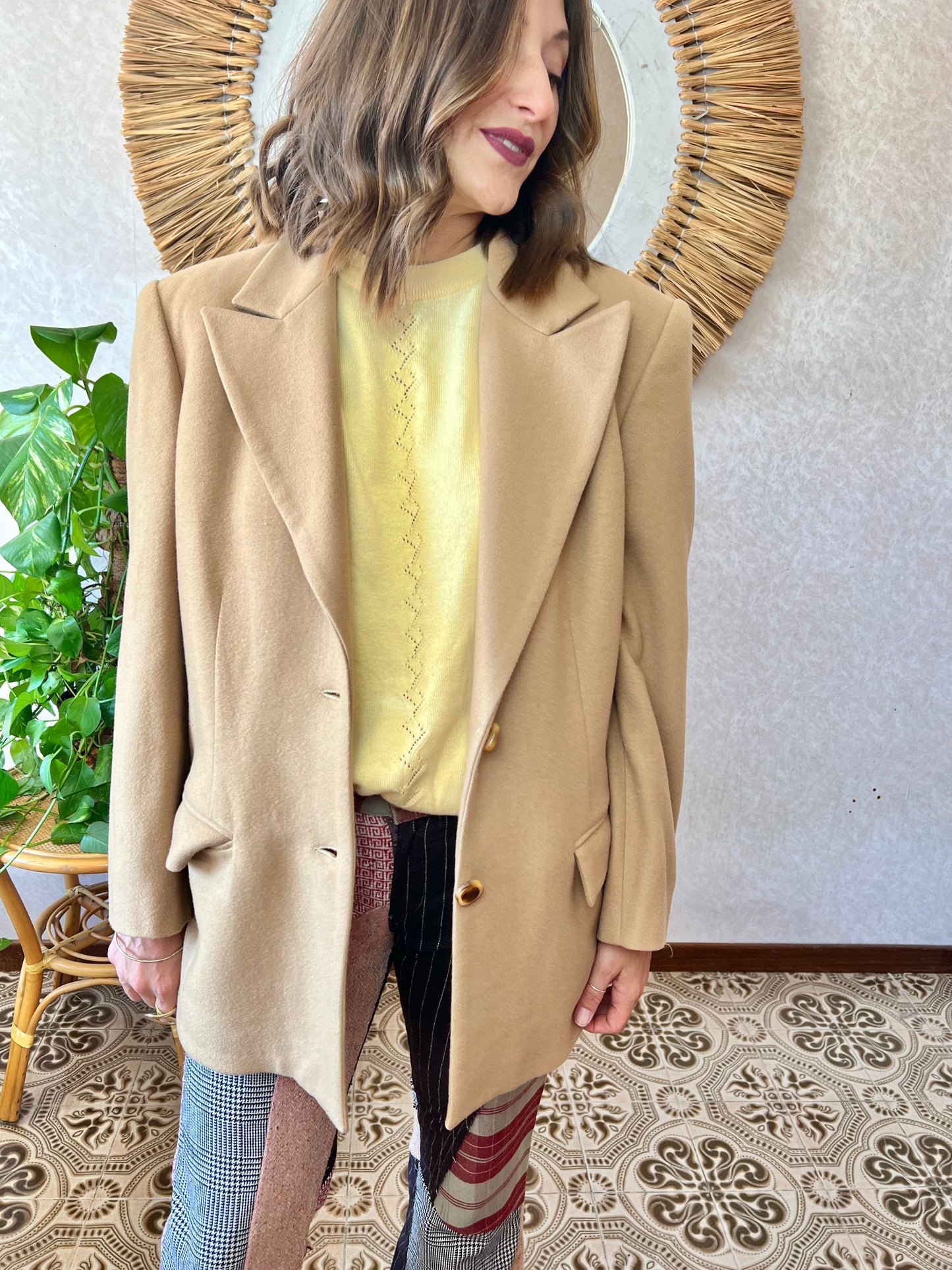 1970's vintage oversize camel wool blazer