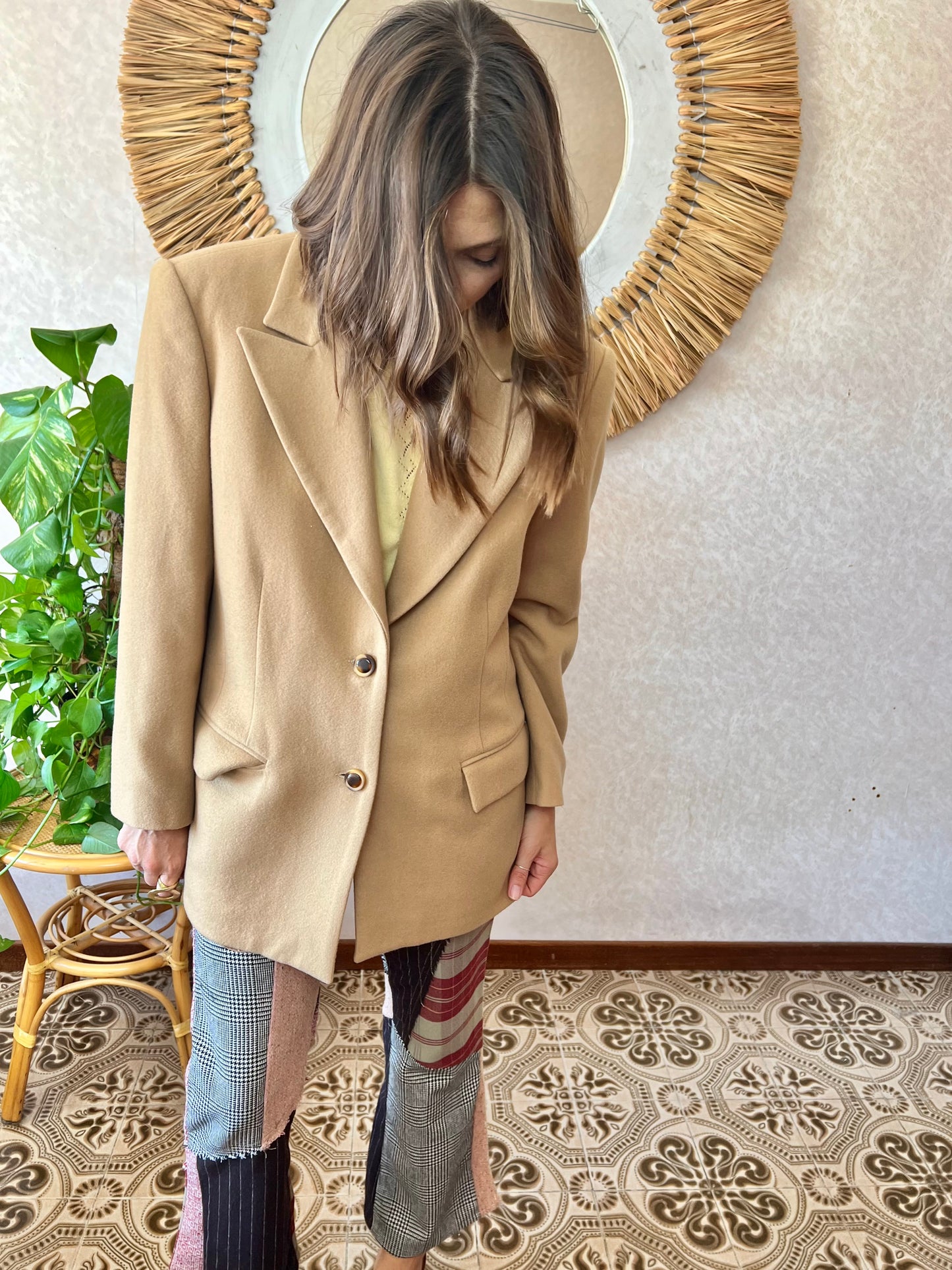 1970's vintage oversize camel wool blazer