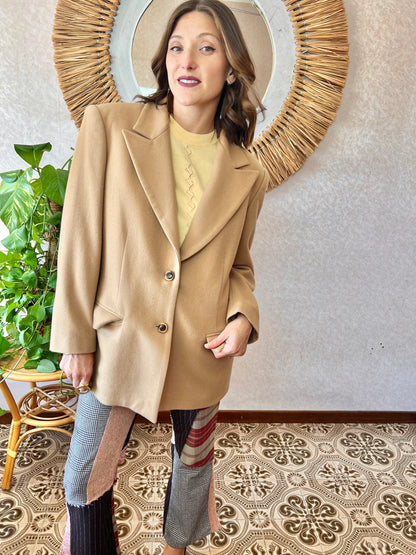 1970's vintage oversize camel wool blazer