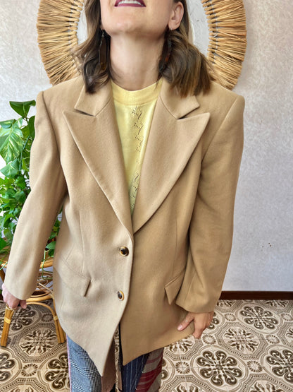 1970's vintage oversize camel wool blazer