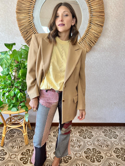 1970's vintage oversize camel wool blazer