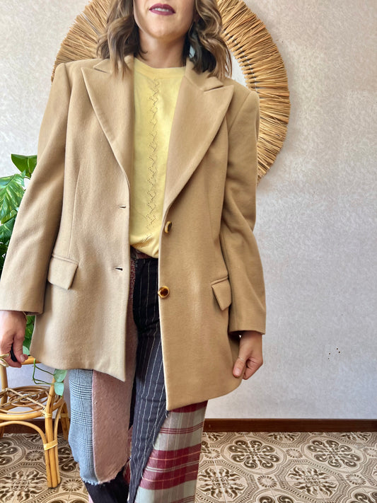 1970's vintage oversize camel wool blazer