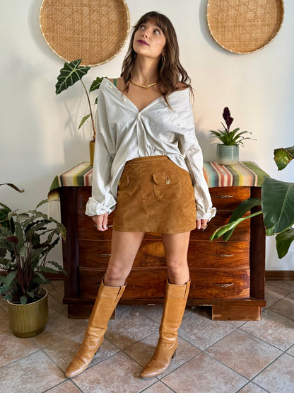 1990's vintage oversize cream shirt with mint and olive green vertical pinstripes