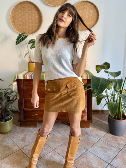1980's vintage cream and beige geometric pattern knit top