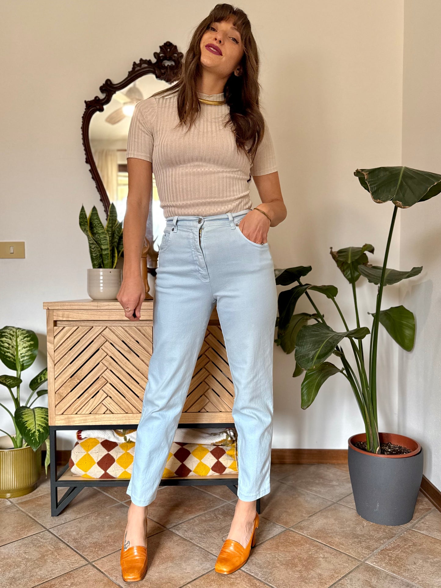 1990's vintage light blue high waisted jean