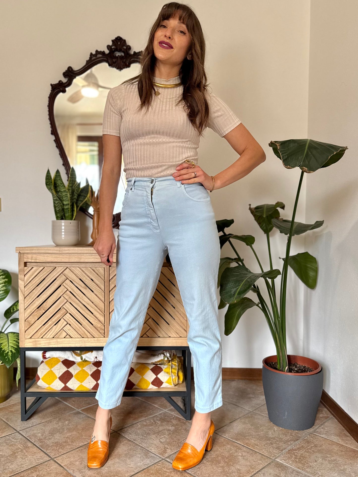 1990's vintage light blue high waisted jean