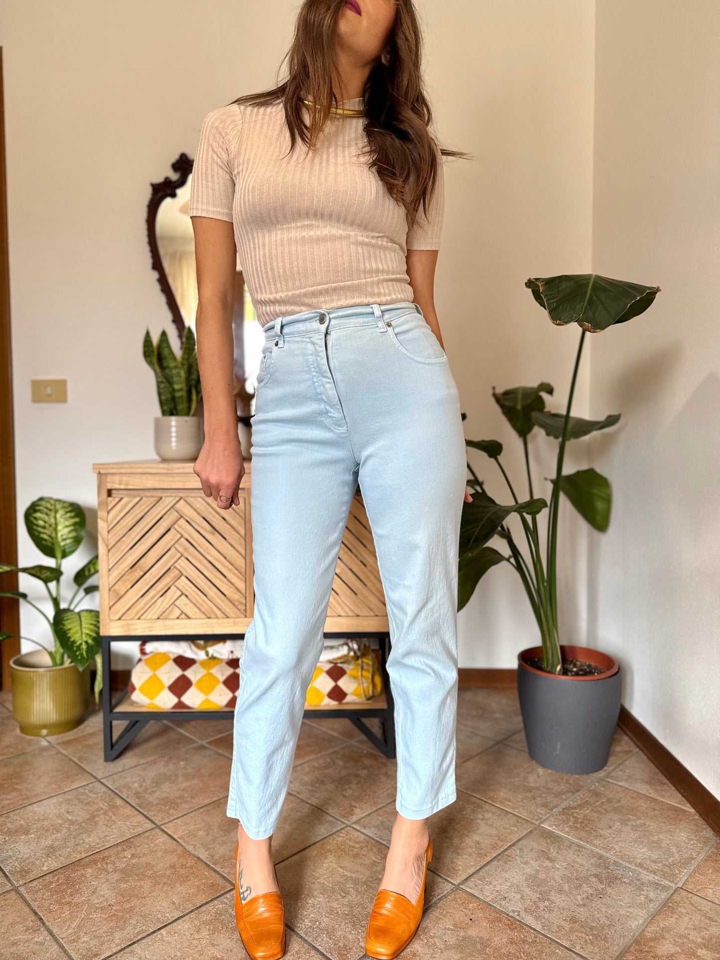1990's vintage light blue high waisted jean