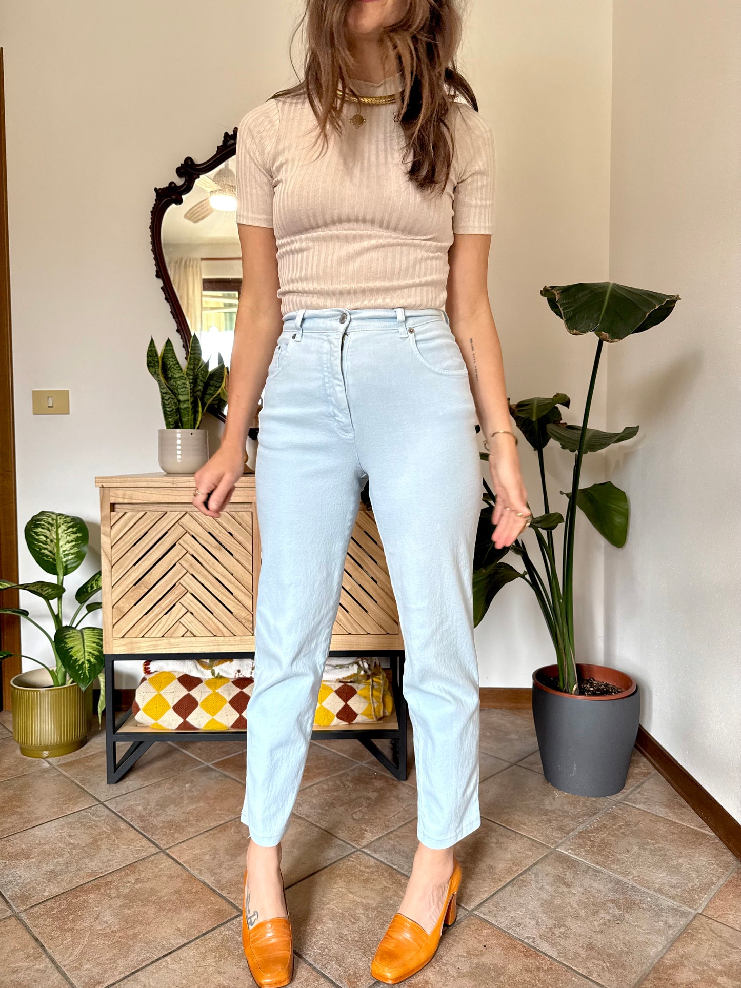 1990's vintage light blue high waisted jean