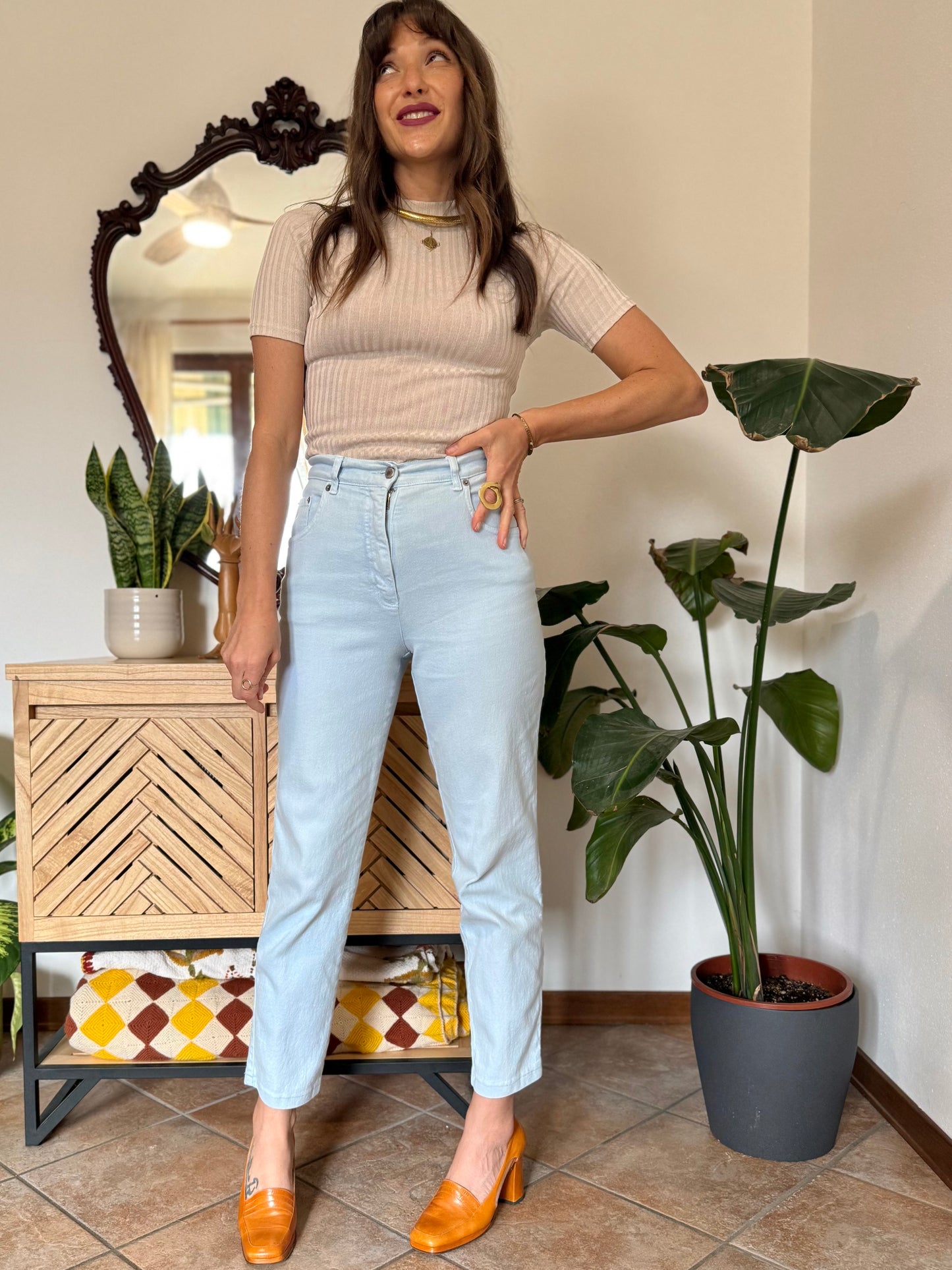 1990's vintage light blue high waisted jean