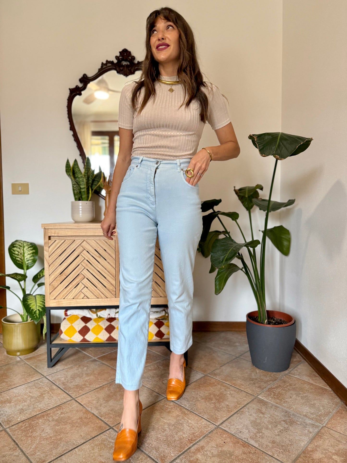 1990's vintage light blue high waisted jean