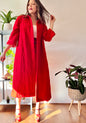 1960's vintage cherry red fleece quilted robe