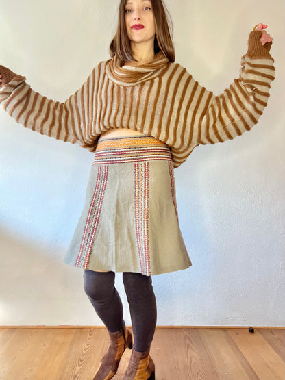 1990's vintage wool blend knit mini skirt