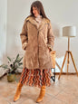 1970's vintage beige shearling montone coat with beige lining