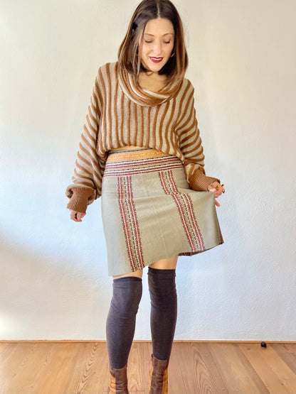 1990's vintage wool blend knit mini skirt