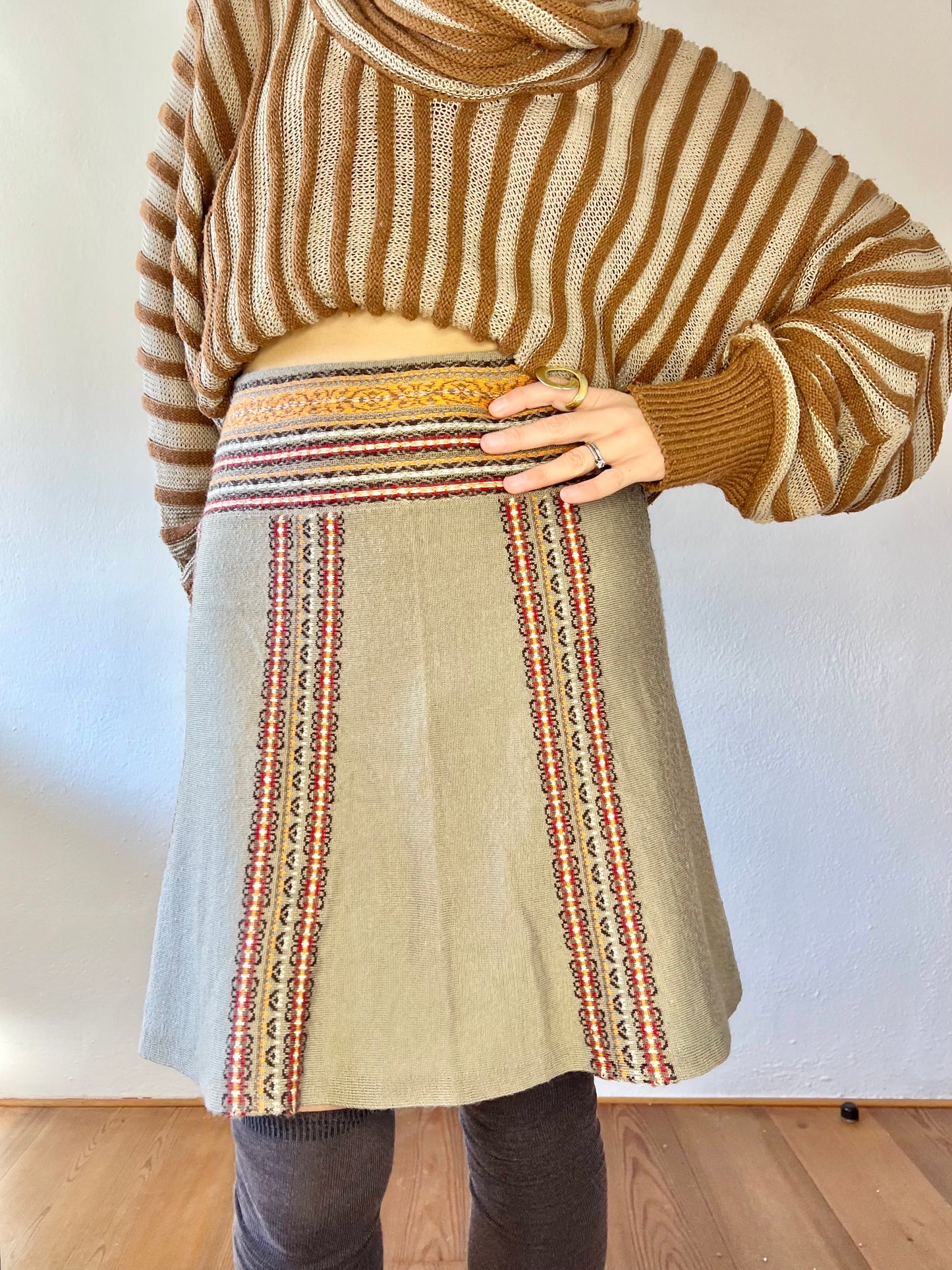 1990's vintage wool blend knit mini skirt