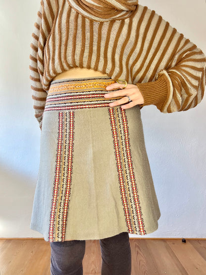 1990's vintage wool blend knit mini skirt