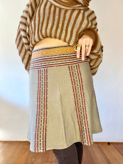 1990's vintage wool blend knit mini skirt