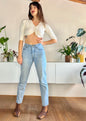 1980's vintage high waisted light wash straight leg jeans