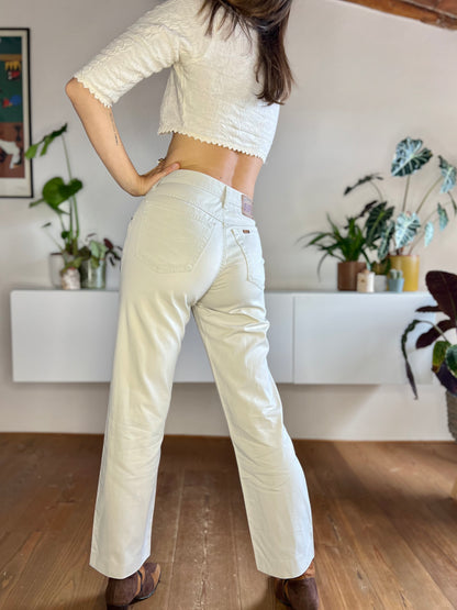 1980's vintage high waisted cream jeans