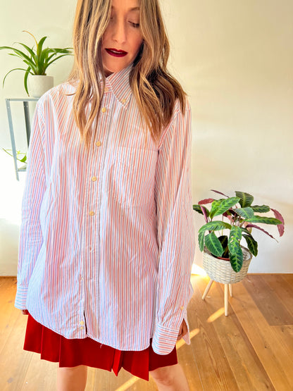 1970's vintage oversize red, white and blue stripe shirt