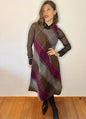 1970's vintage multicolor plaid knit wool midi dress