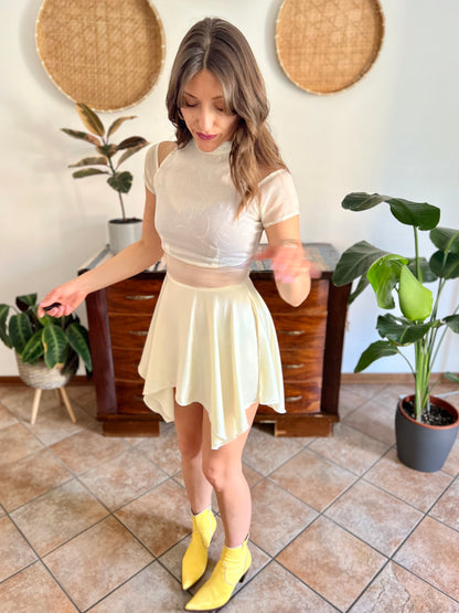 1970's vintage cream semi sheer silk midi dress with glitter details