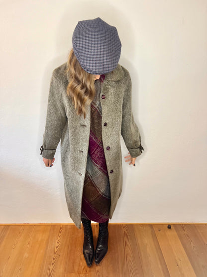 1960's vintage brown mohair coat with brown bow details