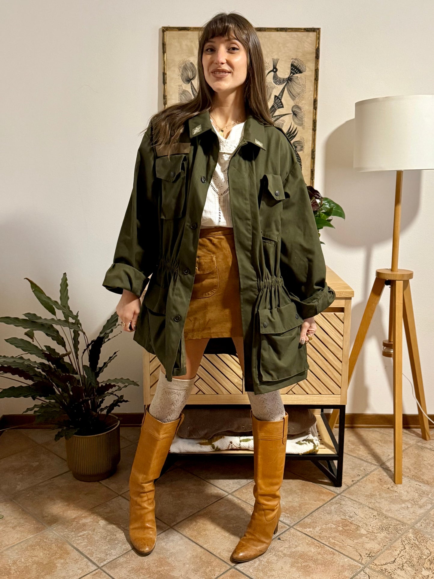 1970's vintage authentic green Italian military jacket