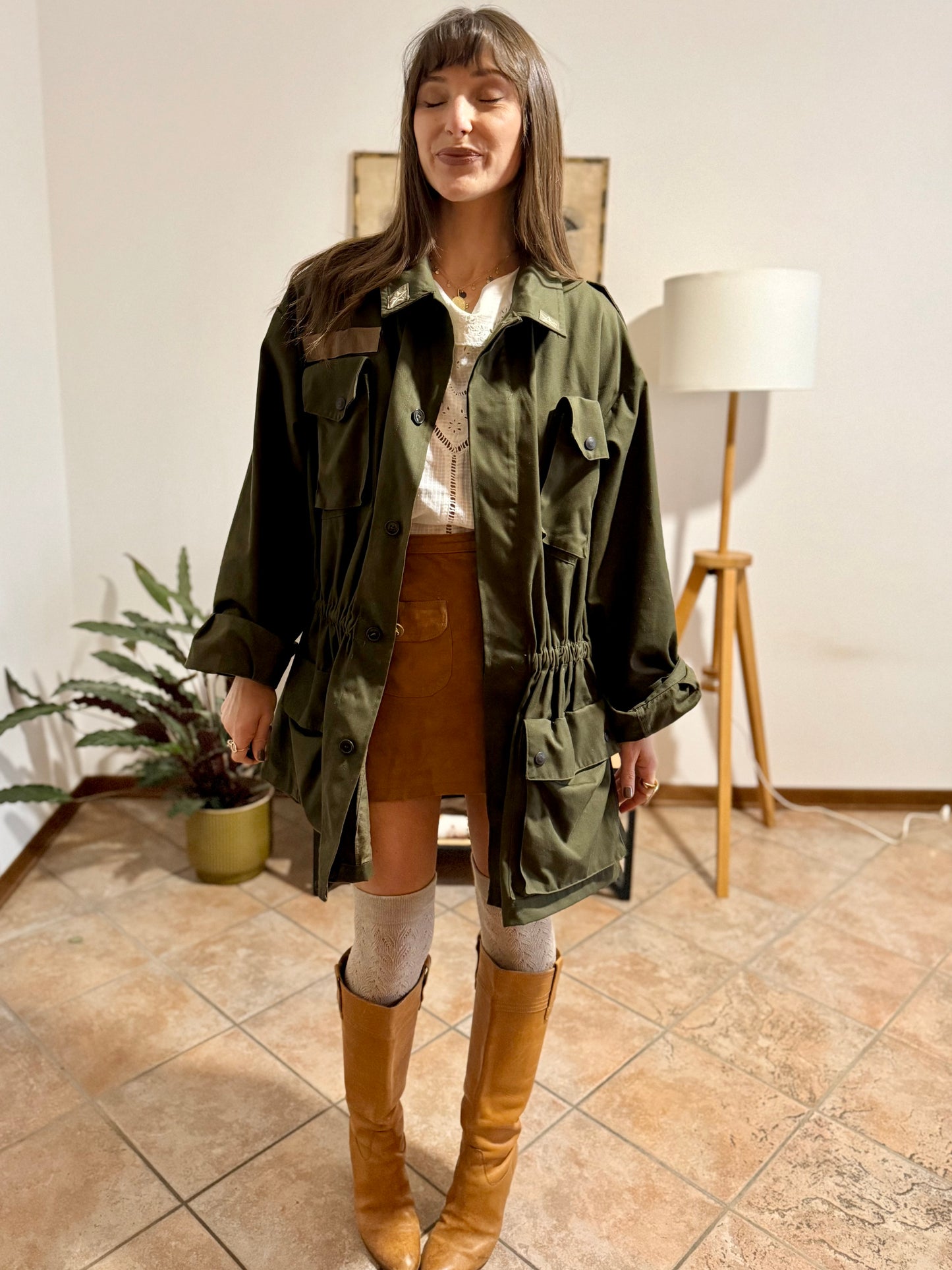 1970's vintage authentic green Italian military jacket