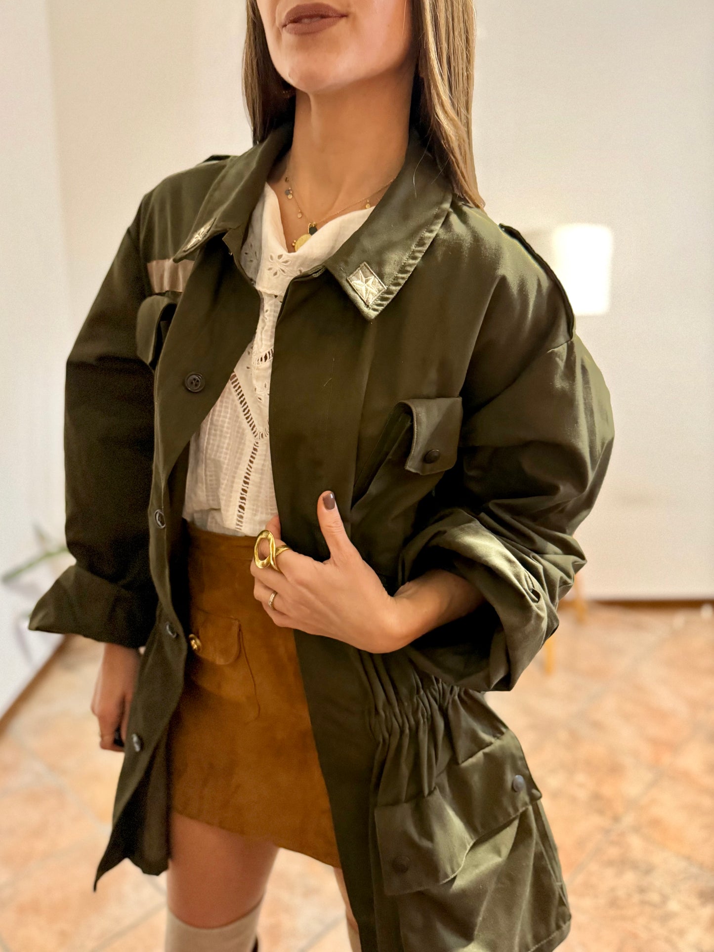1970's vintage authentic green Italian military jacket