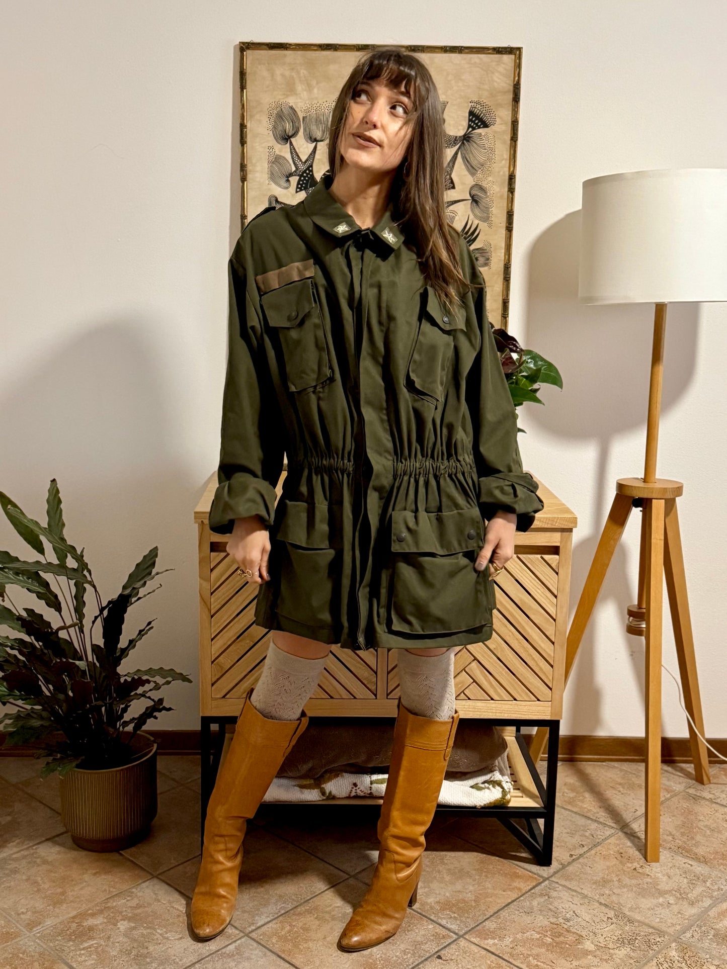 1970's vintage authentic green Italian military jacket