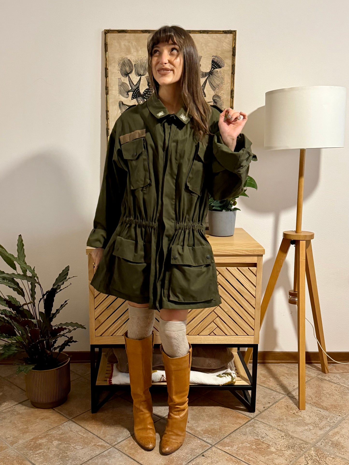 1970's vintage authentic green Italian military jacket