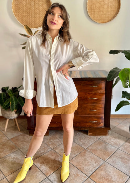 1970's vintage cream oversize button down shirt