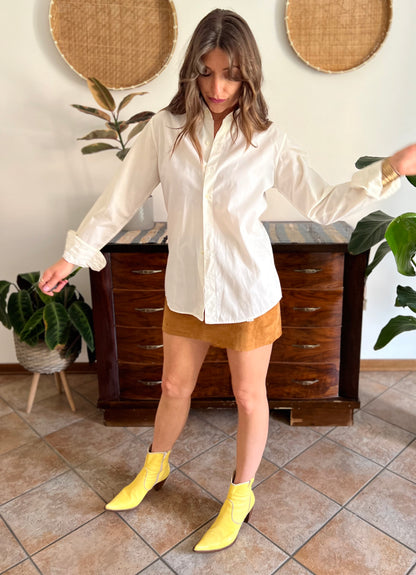 1970's vintage cream oversize button down shirt